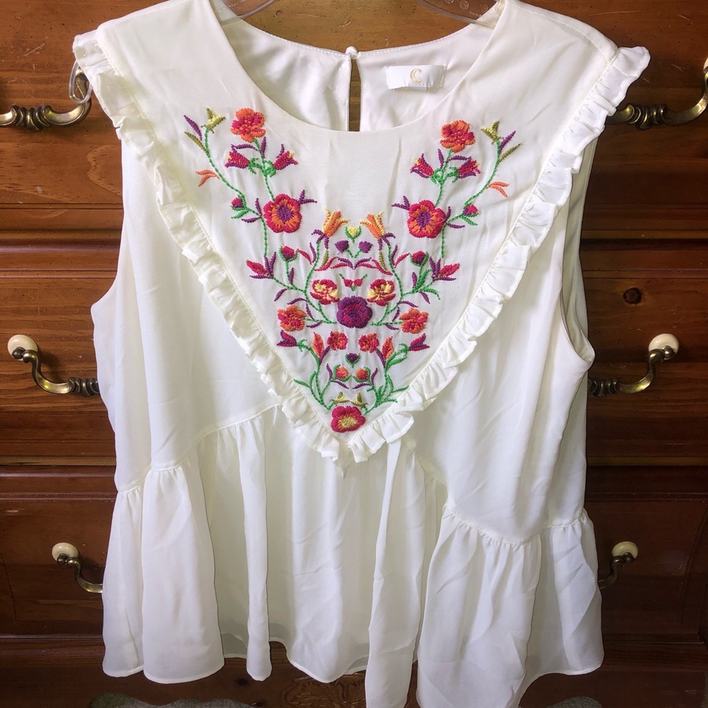 Charming Charlie Flower Print Blouse